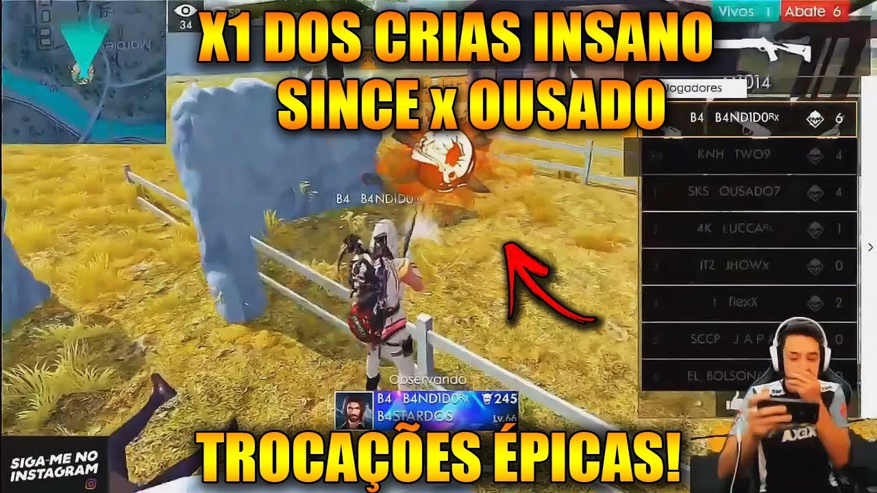 X1 DOS CRIAS - SINCE x OUSADO - INSANO NOVAS REVELAÇÕES - MELHORES CLIPES FREE FIRE