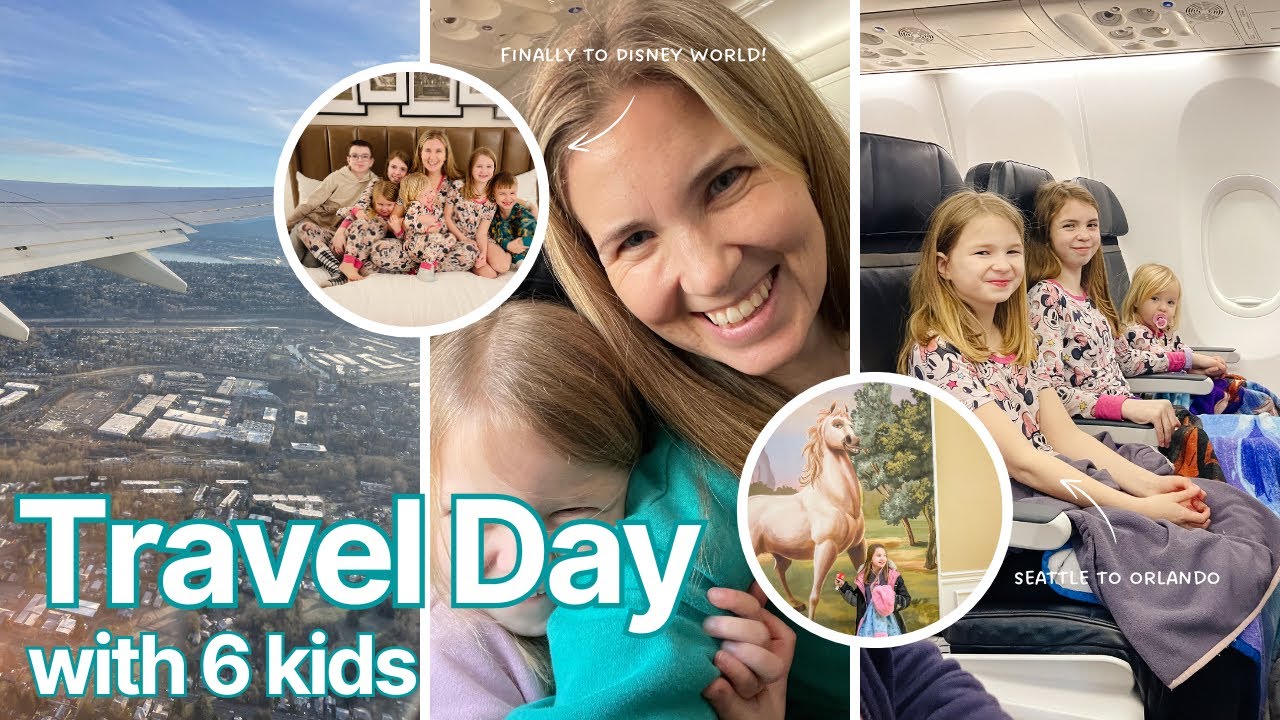 Disney World Travel Day with 6 Kids | Checking into Saratoga Springs Resort | Big Family Travel Day