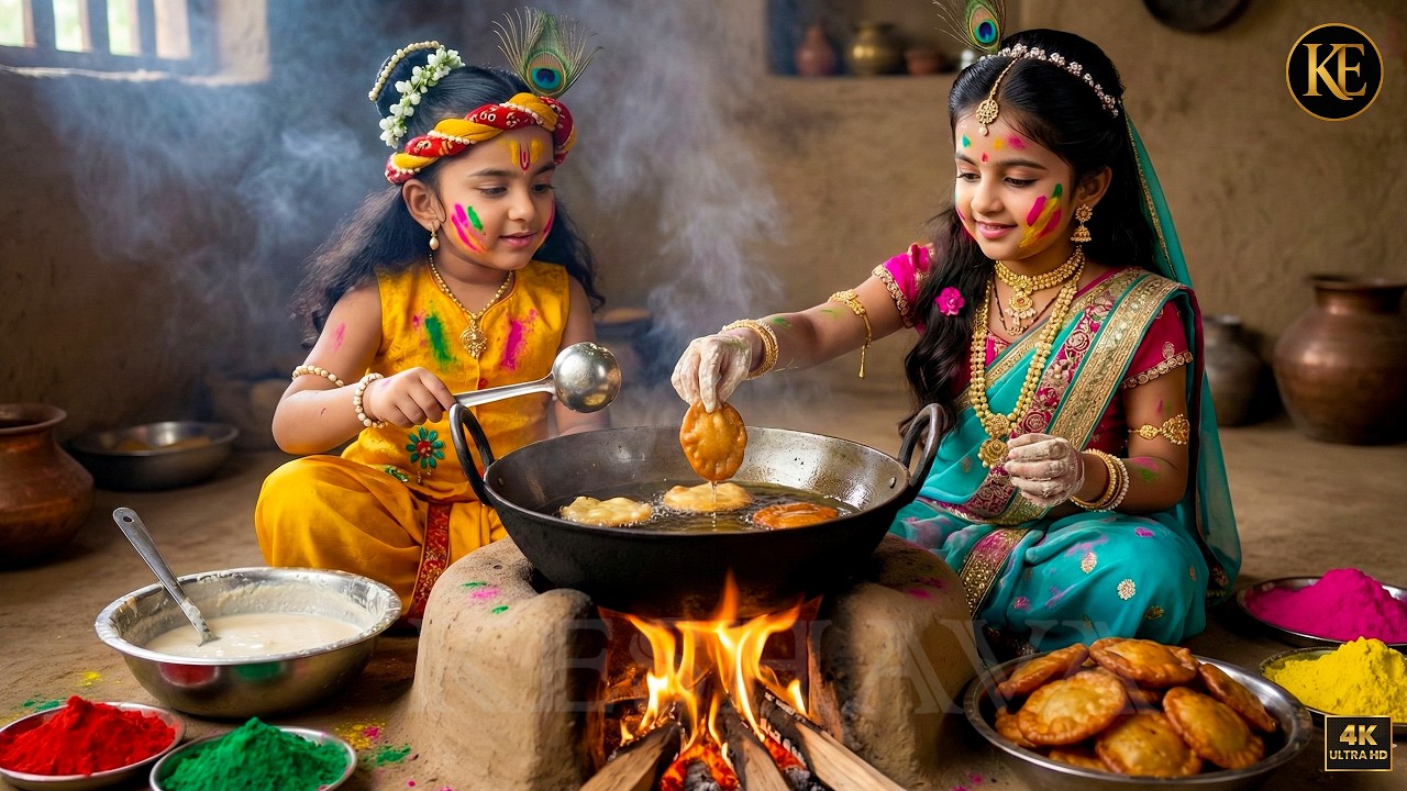 मालपुआ बनाते-बनाते राधा का हाथ जला, घबरा गए कान्हा || YMKN || Shree Krishan leela