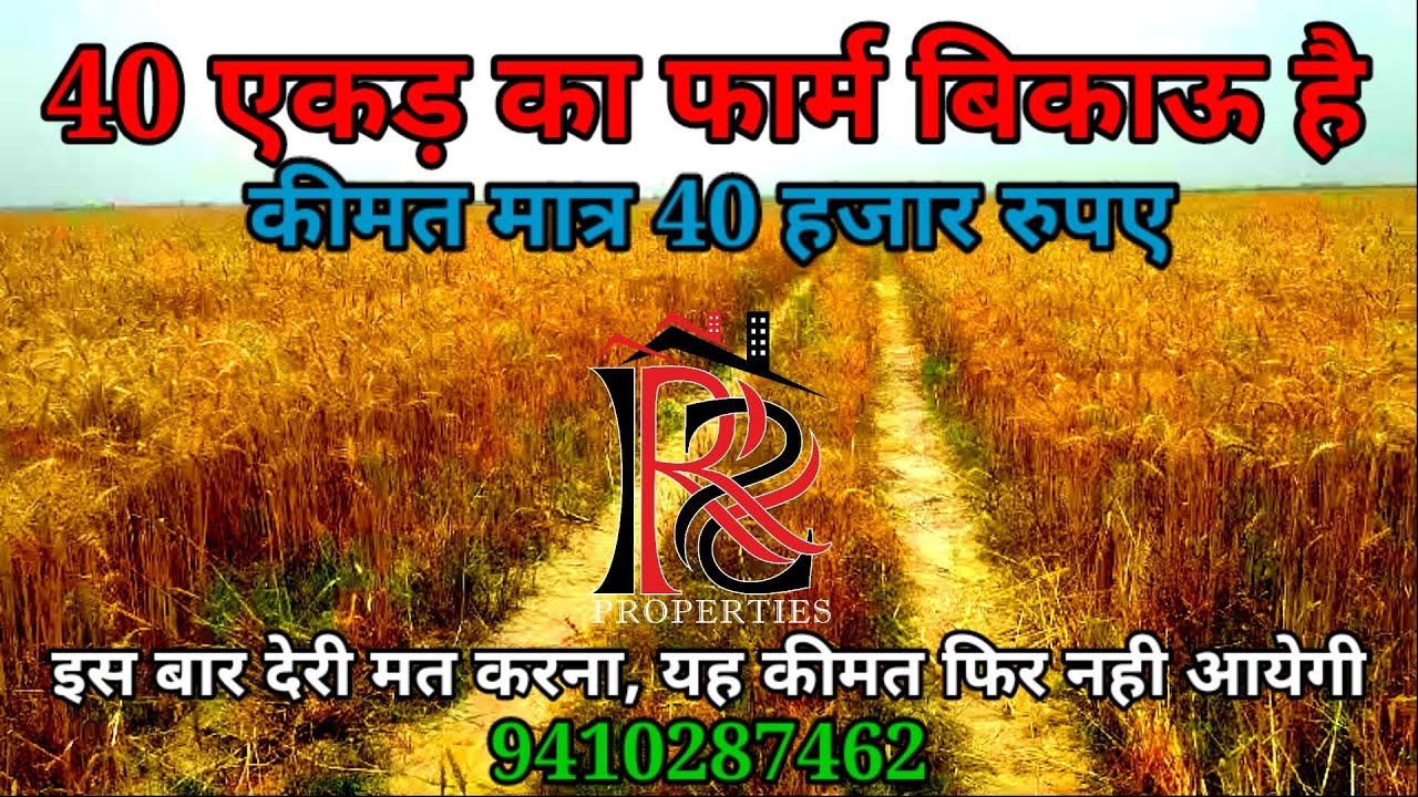 40 एकड़ जमीन का फार्म बिकाऊ है कीमत मात्र 40 हजार रुपए |