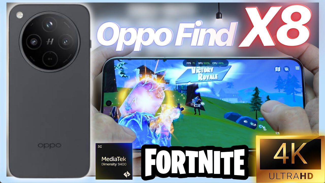 Oppo Find X8 Fortnite Mobile Handcam Gameplay & FPS test