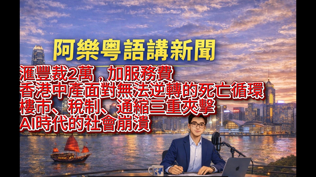 滙豐裁2萬 , 加服務費 香港中產面對無法逆轉的死亡循環樓市、稅制、通縮三重夾擊 AI時代的社會崩潰 樓市、稅制、通縮三重夾擊 2027年前係最後機會