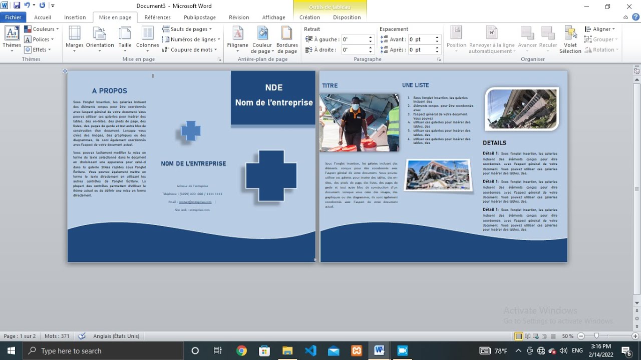 Comment faire un dépliant / brochure( sur word )