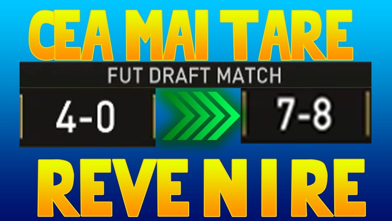 FIFA 18 FUT DRAFT - Cea Mai Tare Revenire Intr-un Meci Cu 15 Goluri !!!
