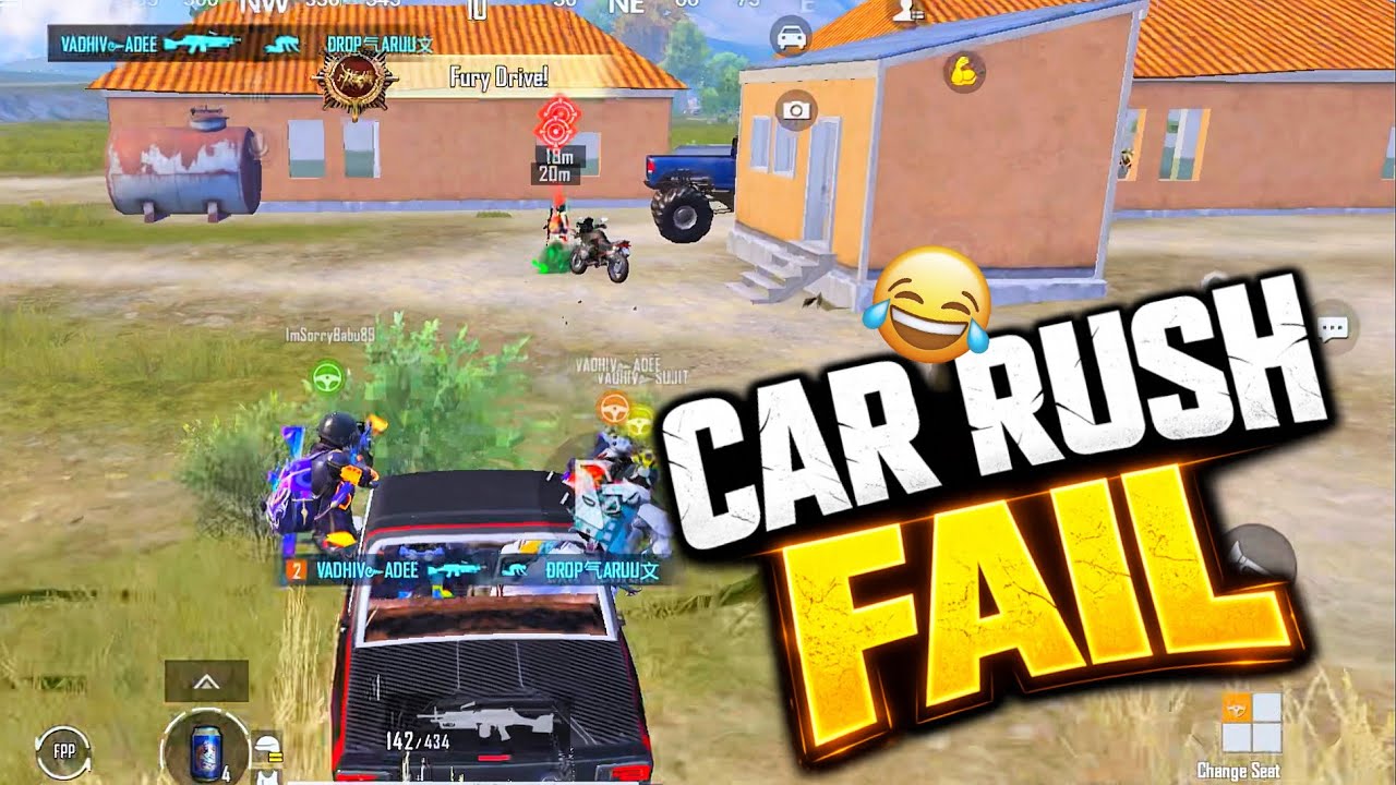 Car Rush Fail 😂 | BGMI Funny Moments | Full Squad Wipe Gone Wrong 💀