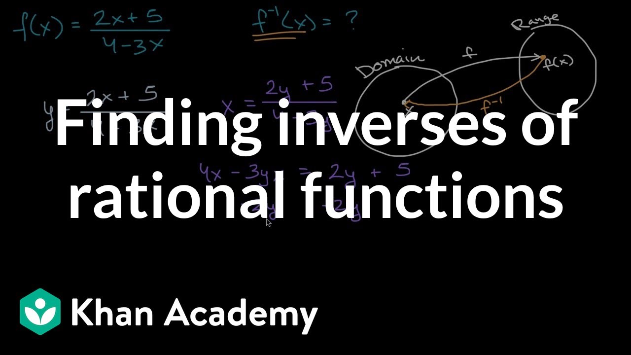Finding inverses of rational functions | Equations | Algebra 2 | Khan Academy