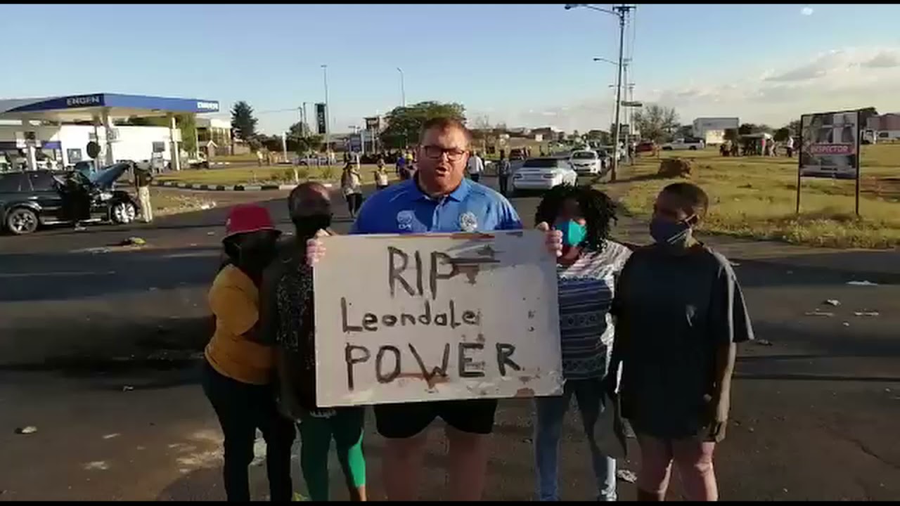 Leondale residents protest for reliable electricity.