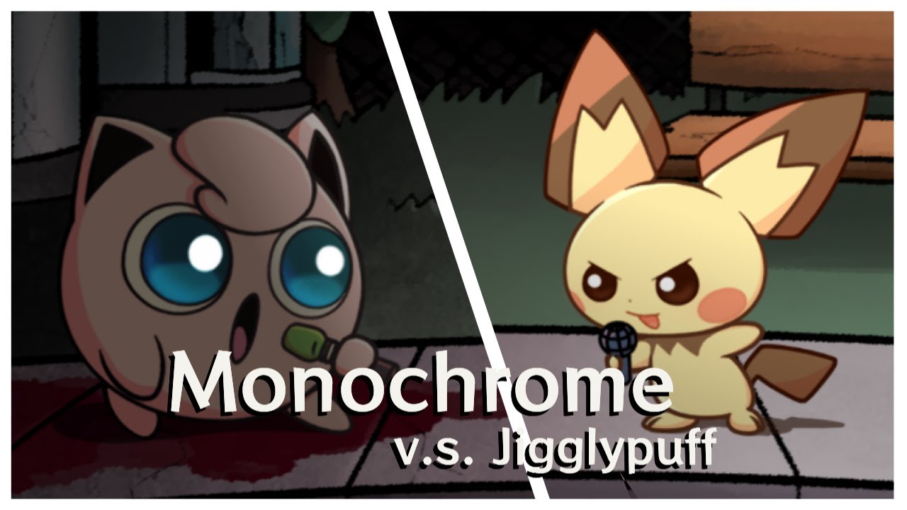 【FNF】Pichu & Jigglypuff sings Monochrome【UTAU Cover】