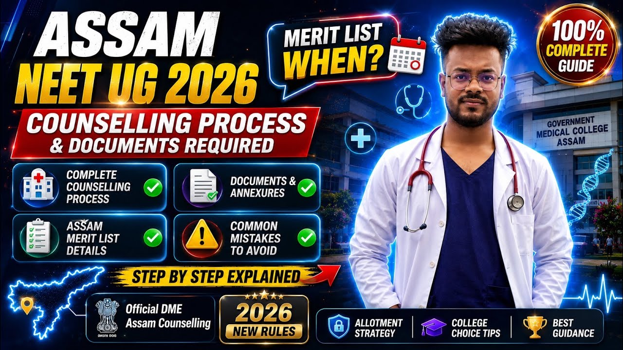 Assam Re-NEET 2026 counselling process and documents required | New rules | #assam #cutoff #neet2026