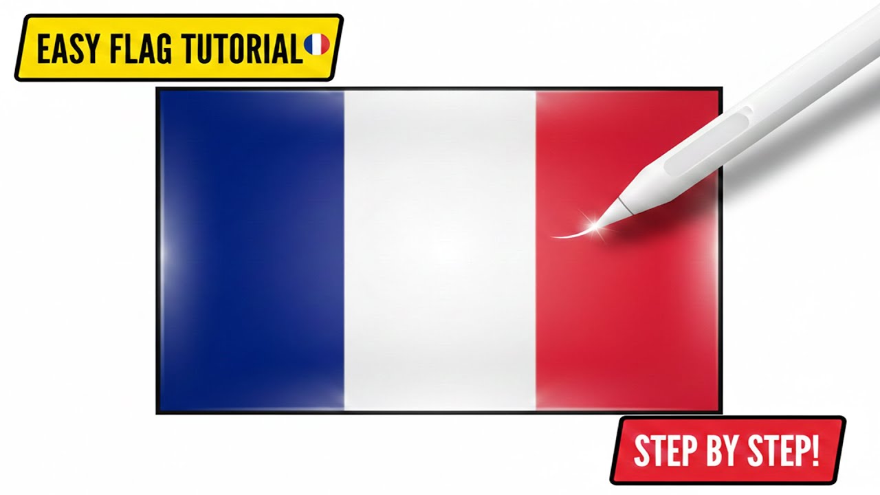 How to Draw France Flag | French Flag Step-by-Step Drawing & Coloring