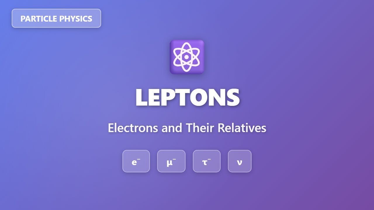 Leptons Explained: Electrons, Muons, Taus & Neutrinos | Particle Physics for Beginners