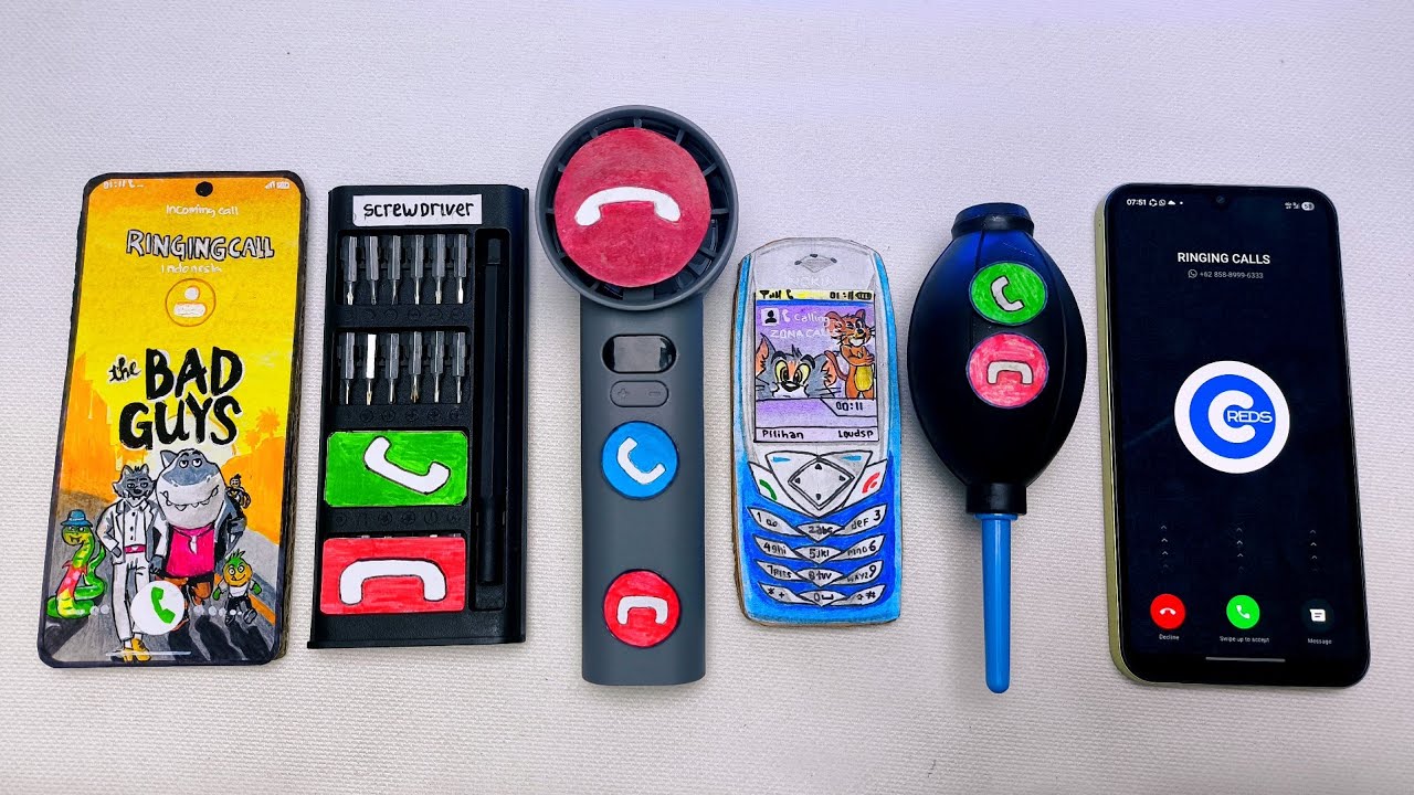Nothing Phone vs Screwdriver tool vs Fan Phone vs Nokia 610 vs Blower vs Galaxy a24 incoming call