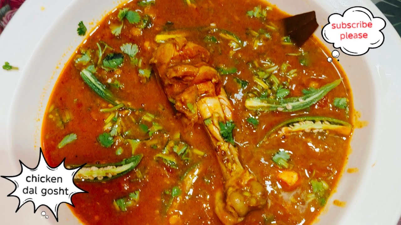 Chicken dal gosht recipe!! 👌😛how to make dal gosht!! 👍