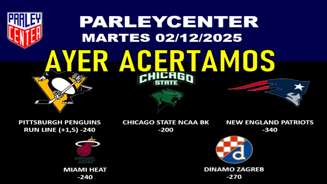 PRONOSTICOS  NFL, NHL Y NBA  PARA HOY LOGROS MARTES 02/12/2025 🔥PARLEY GRATIS🔥