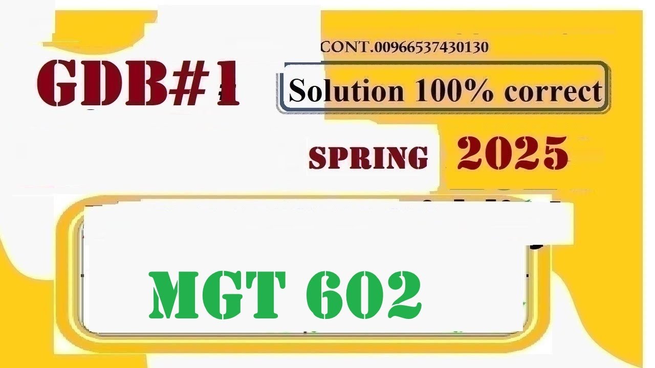 MGT602 gdb 1 solution fall 2025