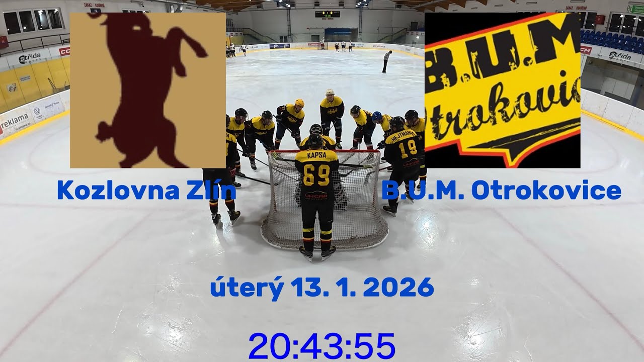 ZAMHL 25/26 | Skupina A | Úterý 13. 1. 2026 | Kozlovna Zlín - B.U.M. Otrokovice