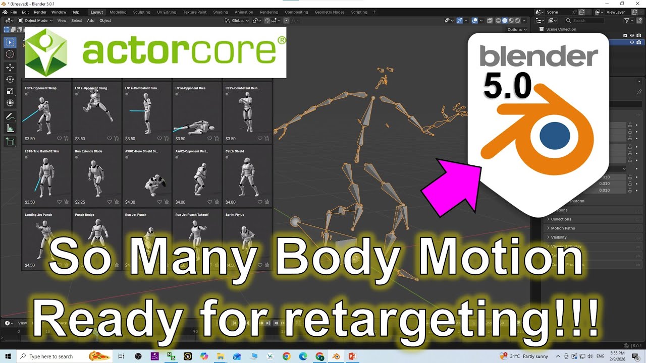Анимация тела ActorCore в Blender | Учебное пособие #blender #actorcore #motion #retargeting #3da...
