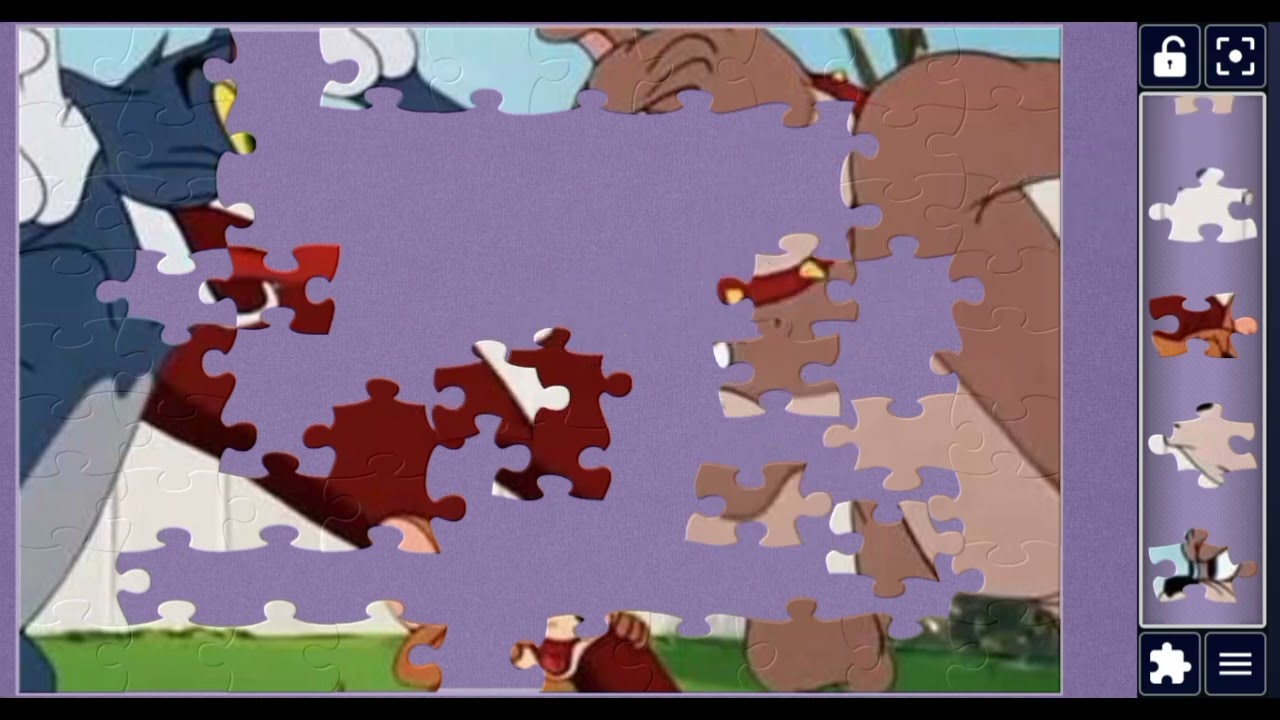 Tom and jerry and cute puppy //Cartoon jigsaw puzzle 