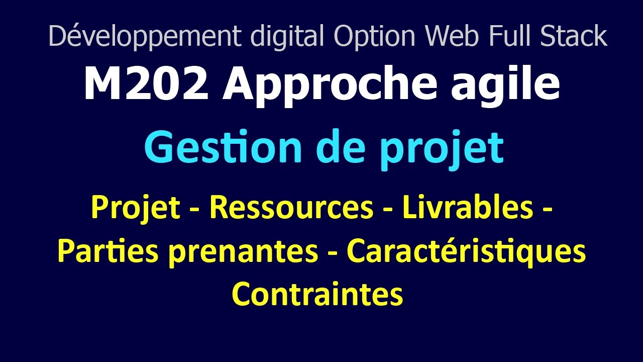 Approche agile V1 : Les concepts de gestion de projet