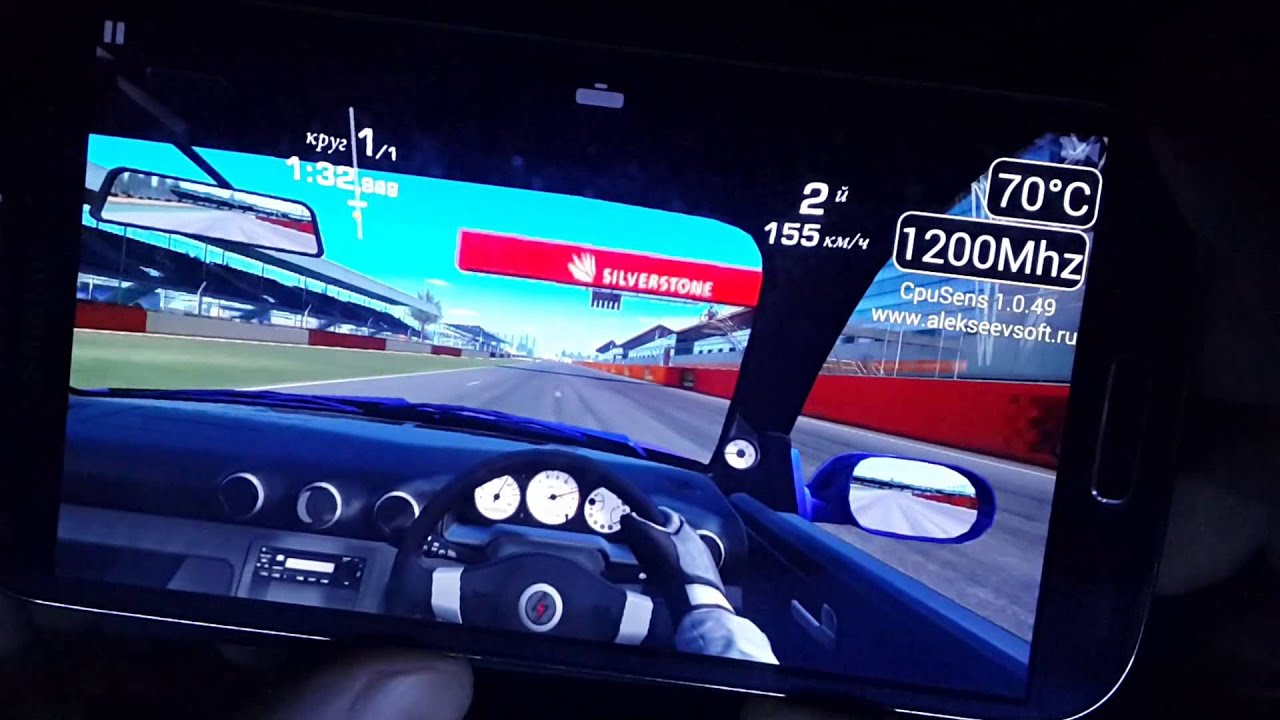 CpuSens AlekseevSoft: Real Racing 3 тест Samsung Galaxy S4 температура и частота процессора.