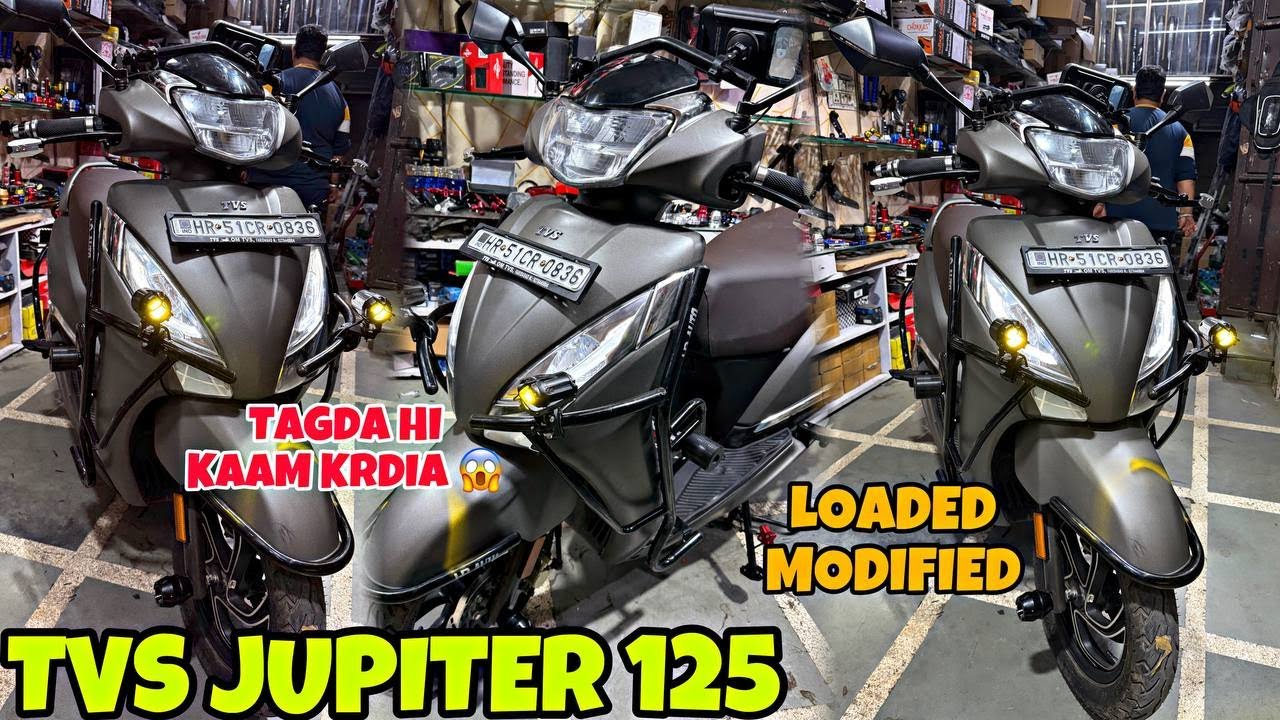 TVS JUPITER 125 Kamaal ki Modification Kardi 😲 | Crash Guard | Fog Lamp |  Hazard |