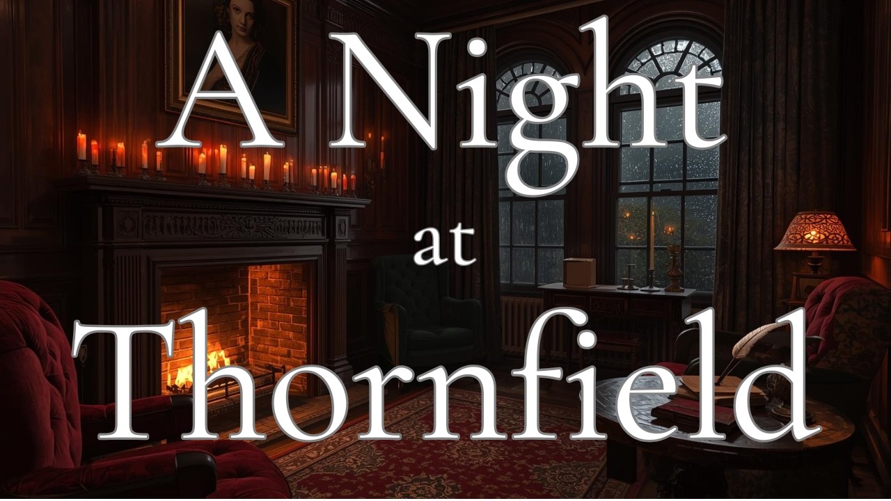 🔥 Rainy Night at Thornfield Hall — Fireplace Ambience | Cozy Gothic Reading & Sleep Sounds 🌧️