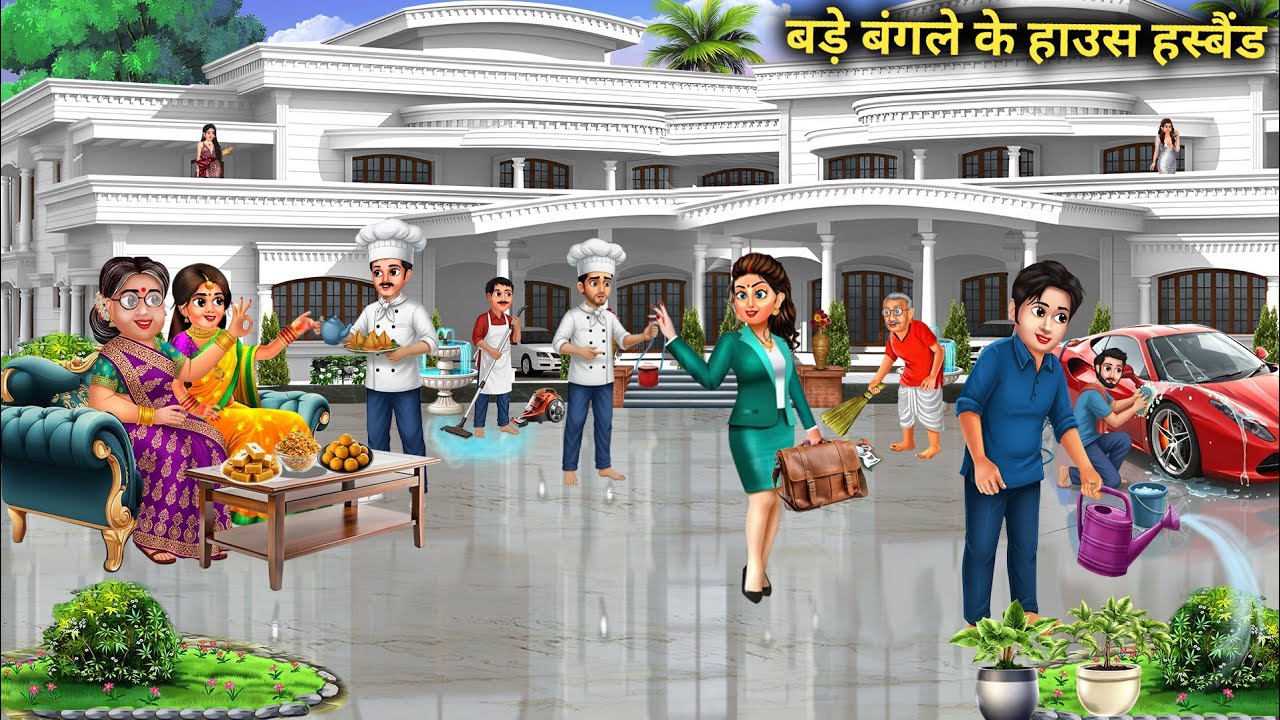 बड़े बंगले के हाउस हस्बैंड | house husband of big bungalow | Animated Cartoon | Hindi Cartoon Videos