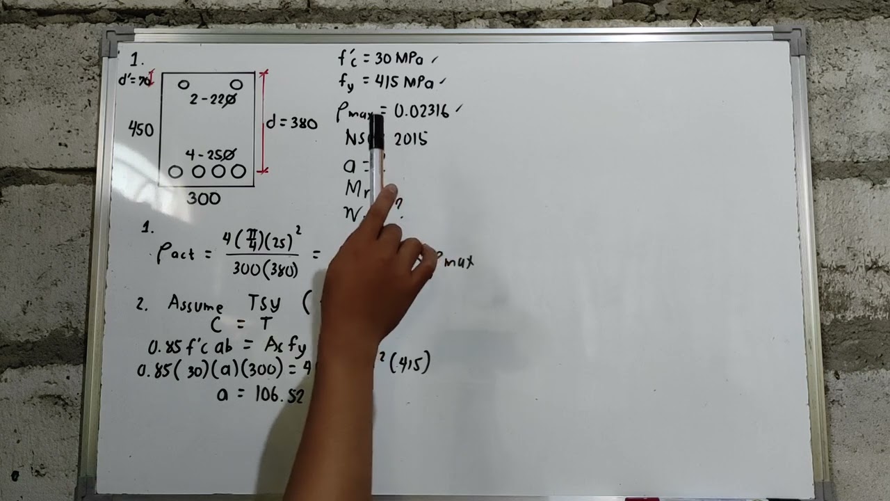 Analysis and Design of Doubly Reinforced Beam using Strength Design Method Problem No.2