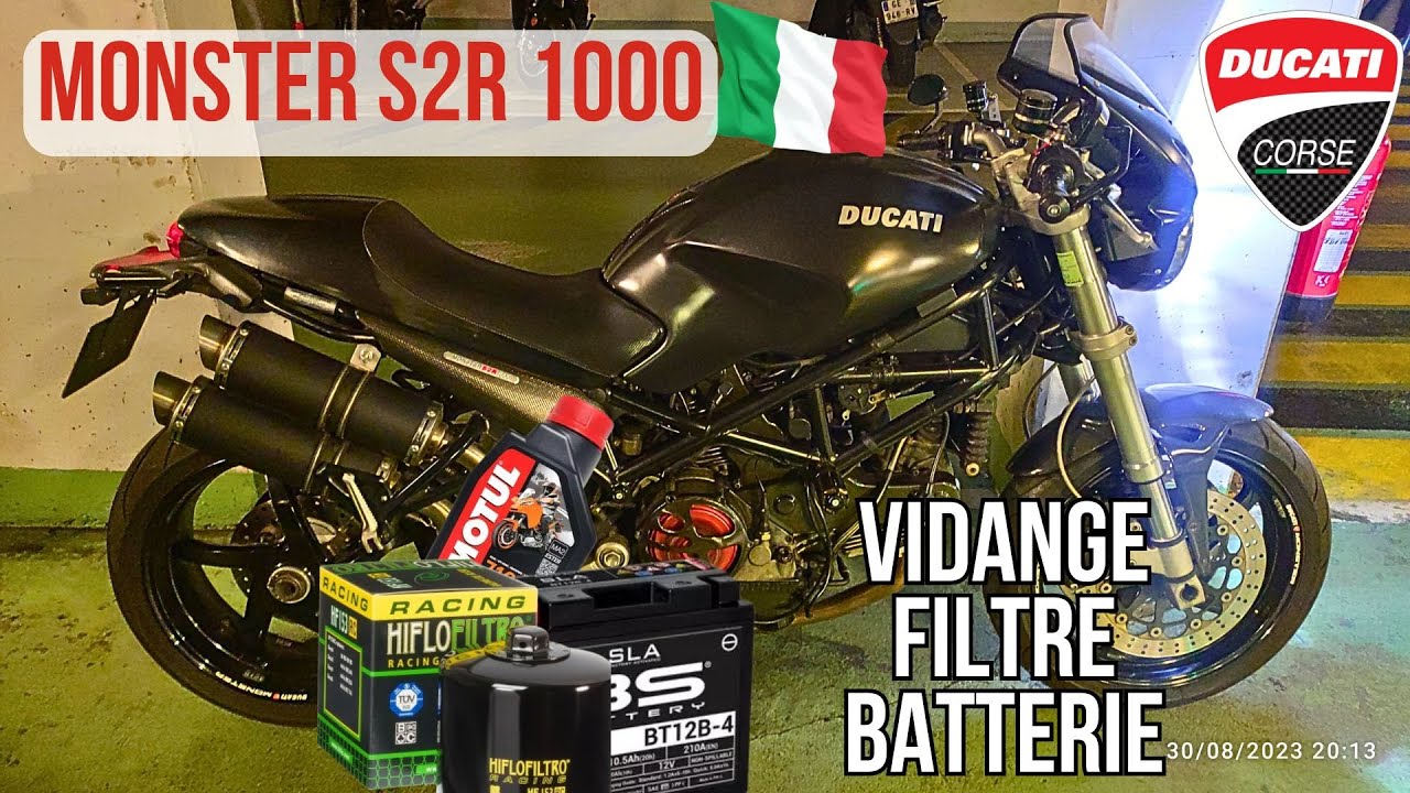 Ducati Monster S2R 1000  : Vidange, filtre et batterie