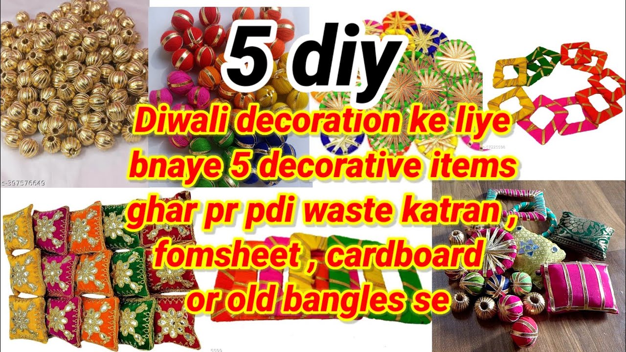Ghar pr hi bnakar taiyar kare ye 5 decorative items#diwalispecial#diycrafts by Garvit craft creation