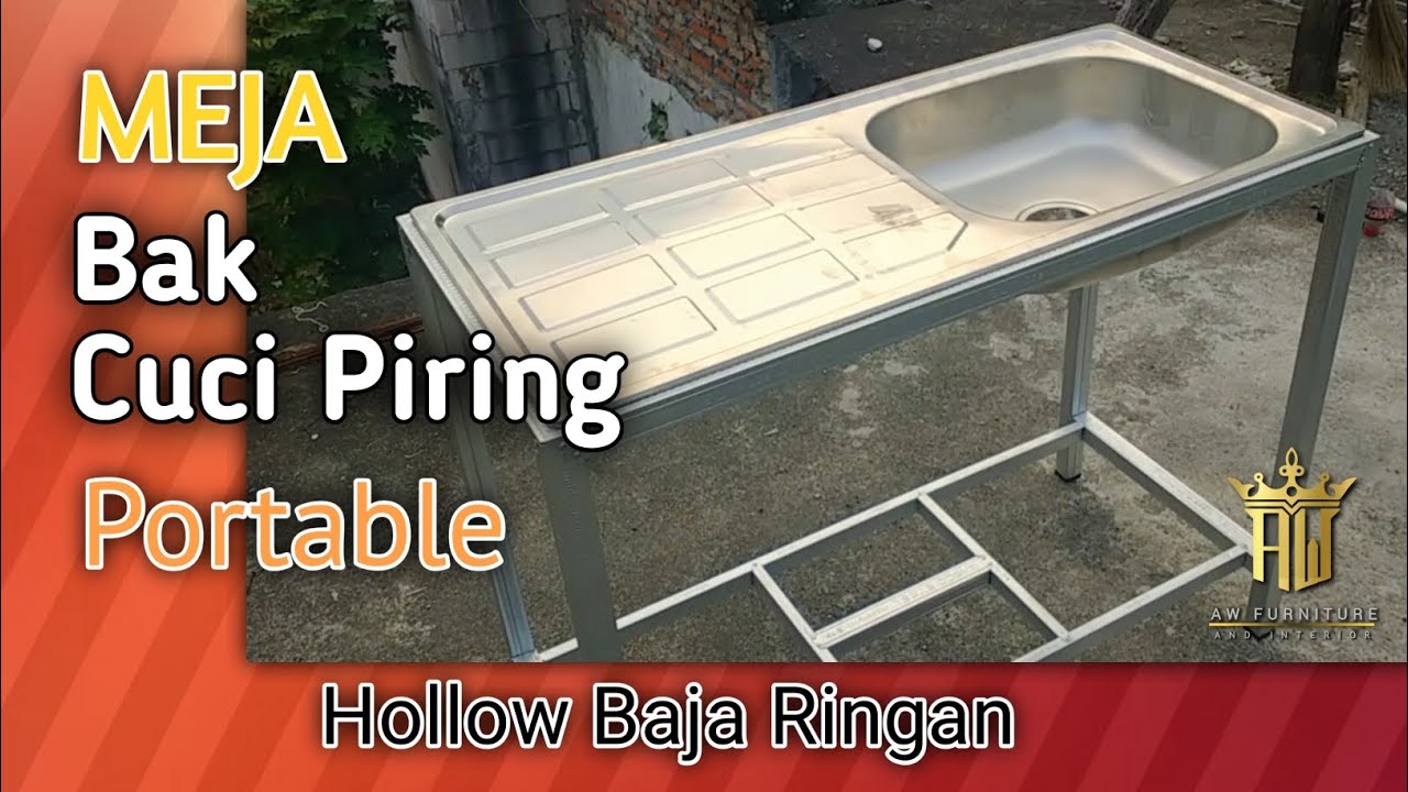 Cara Membuat Meja Bak Cuci piring Sederhana || Wastafel Portable Hollow Baja Ringan