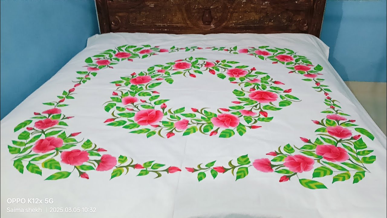 Painting bedsheet design , painting chadar design, beautiful fancy design 🥰