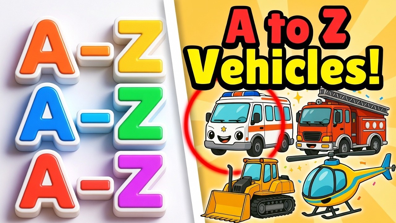 A to Z Vehicles for Kids | ABC Vehicle Song | ABC Fun Learning Rhyme for Kids