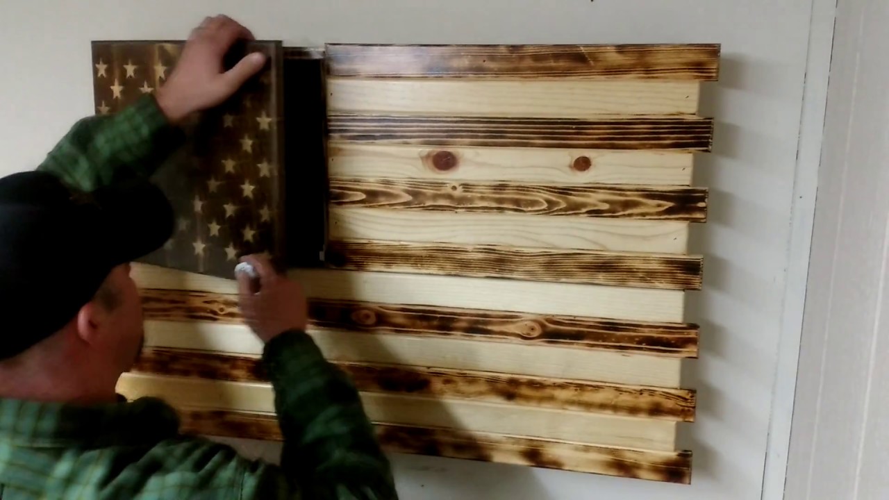 Charred Large American concealment flag.