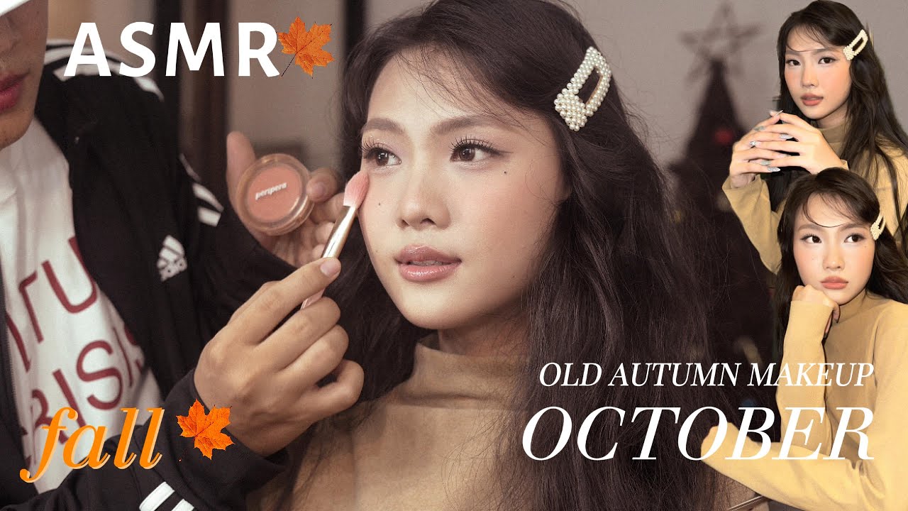 ASMR VIETNAM with Hiu ( Sub )| 🍂 🍁 ☕️  Old Autumn Makeup (4K) Let's do it