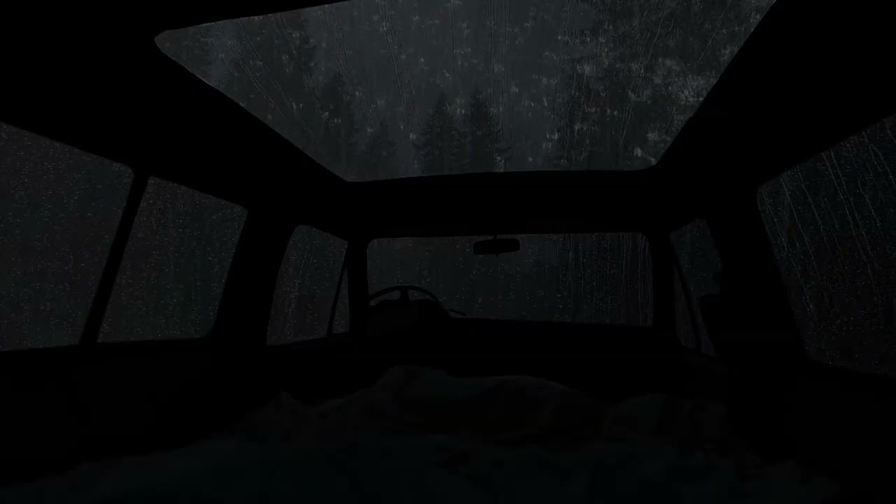 Rain and Thunder Sounds 😴 Sleeping in a Camping Car with Raindrops Hitting the Window at Night ⛈️