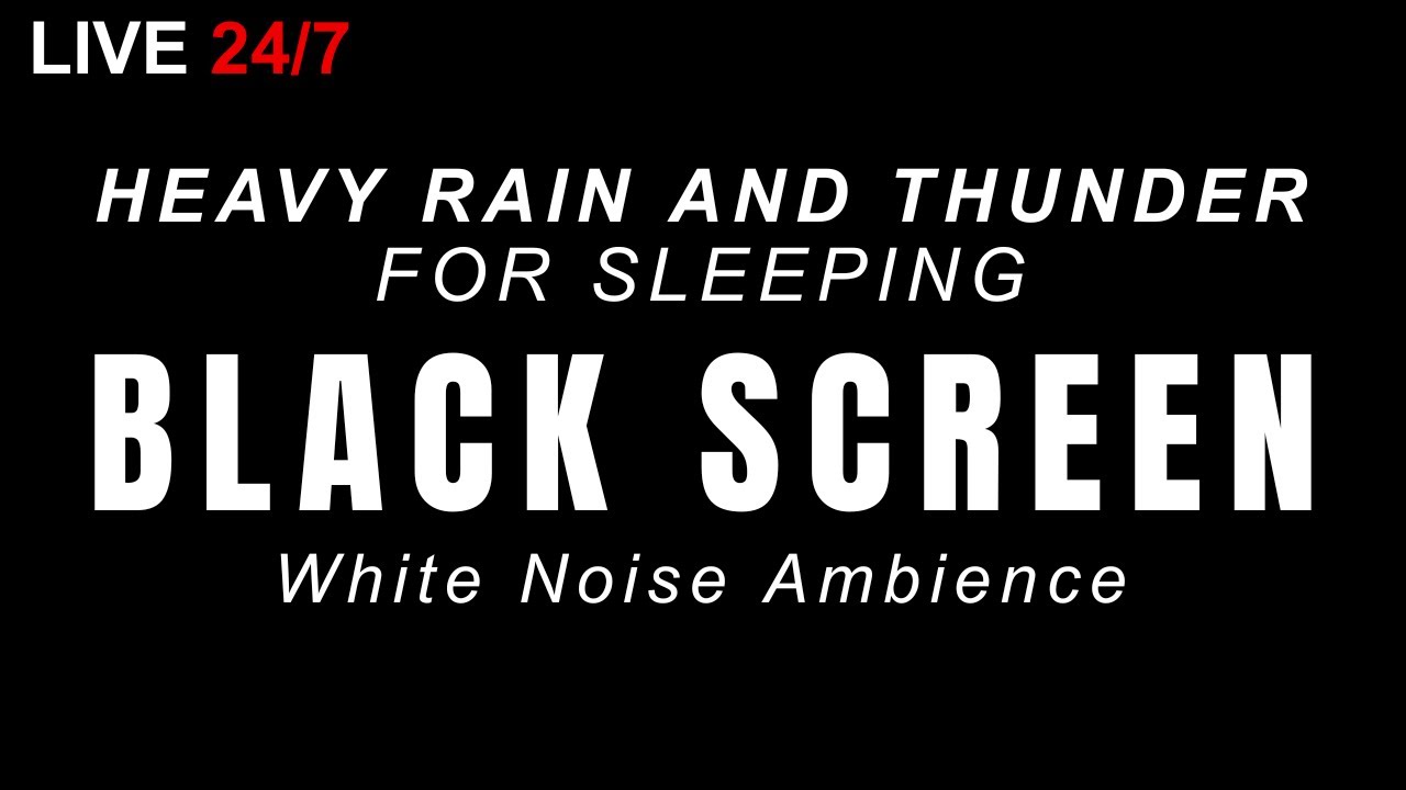 Rain Sounds for Sleeping | Heavy Rain and Thunderstorm for Sleeping and Stress Relief BLACK SCREEN