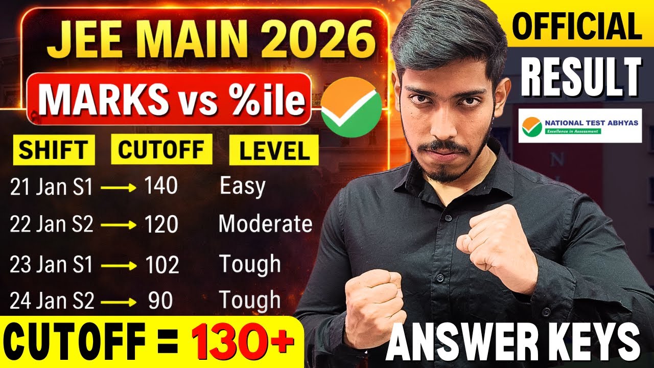 JEE Main 2026: Official Marks vs Percentile for JAN Attempt 🤯| Answer Keys & Response Sheet