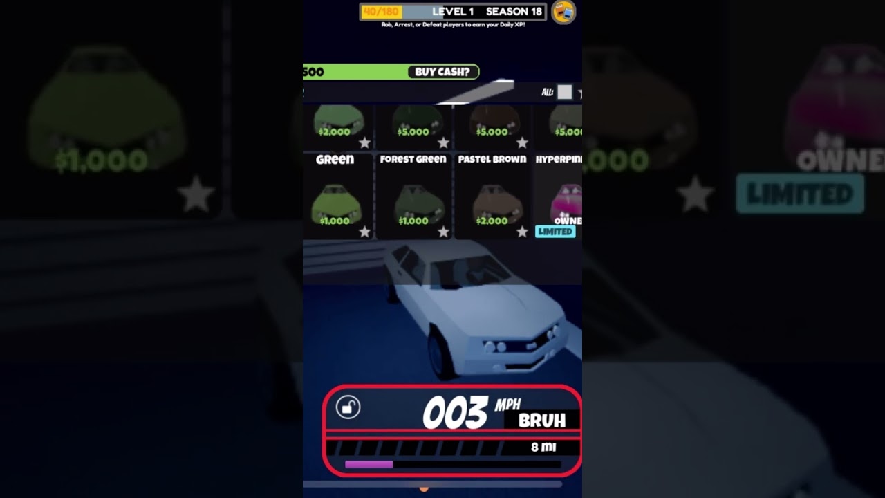 Getting level 1 Pink Hyperchrome in Jailbreak (alt account) #roblox #gaming #capcut #nocopyright
