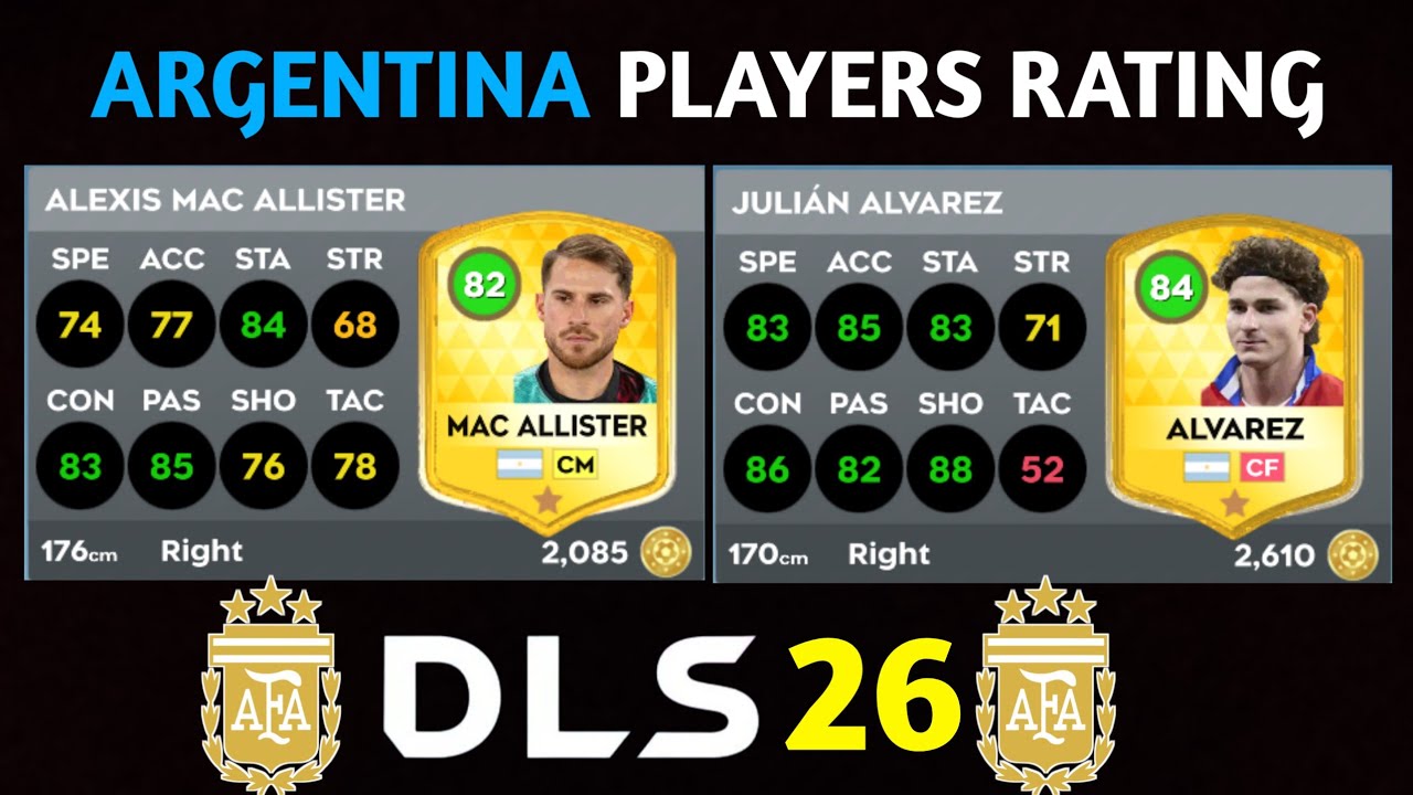 DLS 26 | ARGENTINA PLAYERS RATING IN DLS 26 | DREAM LEAGUE SOCCER 2026