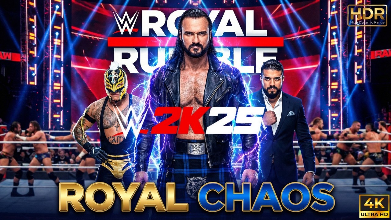 Drew McIntyre vs Rey Mysterio vs Andrade vs 27 Others – 30 Man Royal Rumble | WWE 2K25
