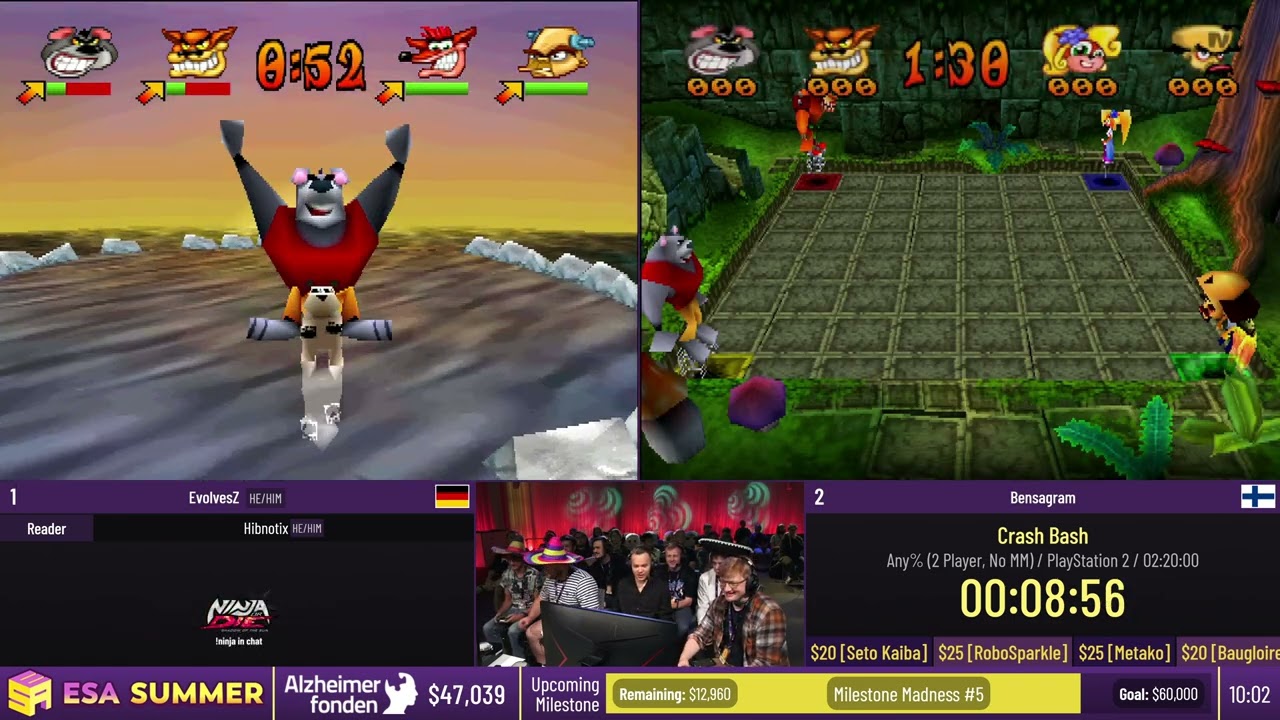 Crash Bash [Any% (2 Player, No MM)] - #ESASummer23