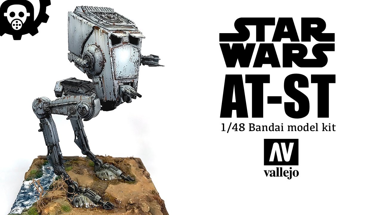 Star Wars Diorama | Star Wars AT-ST 1/48 Bandai Model Kit Build | Vallejo Colors | 2021