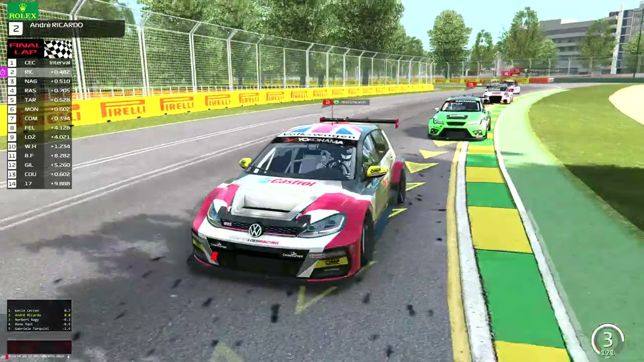 Assetto Corsa - 4K HDR 60fps - WV Golf GTi TCR - Corrida Espetacular - 1º Lugar GP Melbourne - Mod