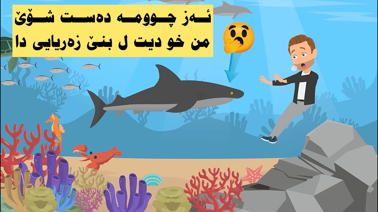 ئەز چوومه دەست شۆێ ژنشكەكێ ڤه من خو ديت ل بنێ زەريايى دا