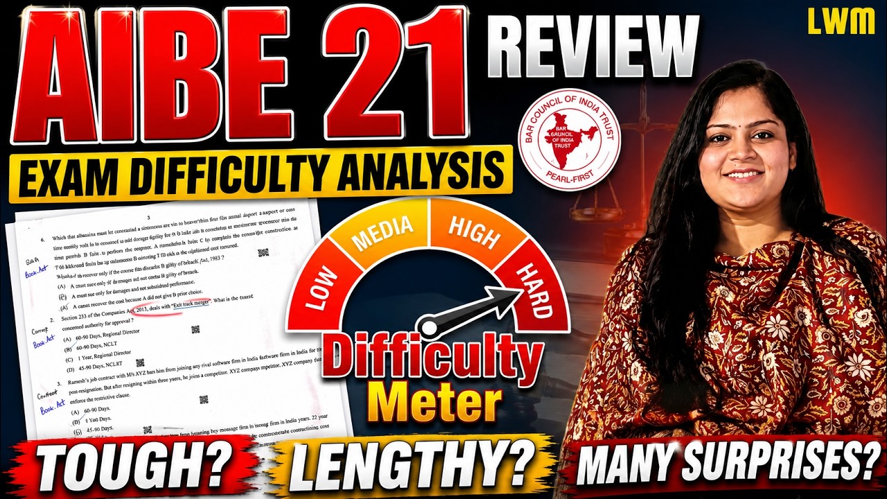 AIBE 21 First Impression | Easy, Moderate Ya Difficult? | Honest Review by Manasi Ma'am #aibe