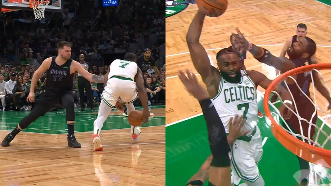 Jaylen Brown crosses up Luka Doncic then dunks on Kyrie Irving and Daniel Gafford 😱