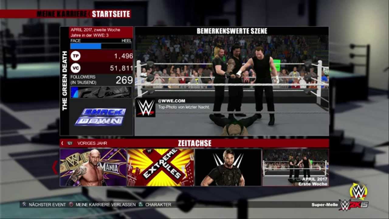 WWE 2k15 My Career: The Green Death VS Mark Henry (& The SHIELD)