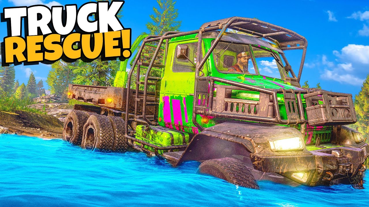 Three Friends Rescue a STUCK TRUCK in Expeditions: A MudRunner Game!