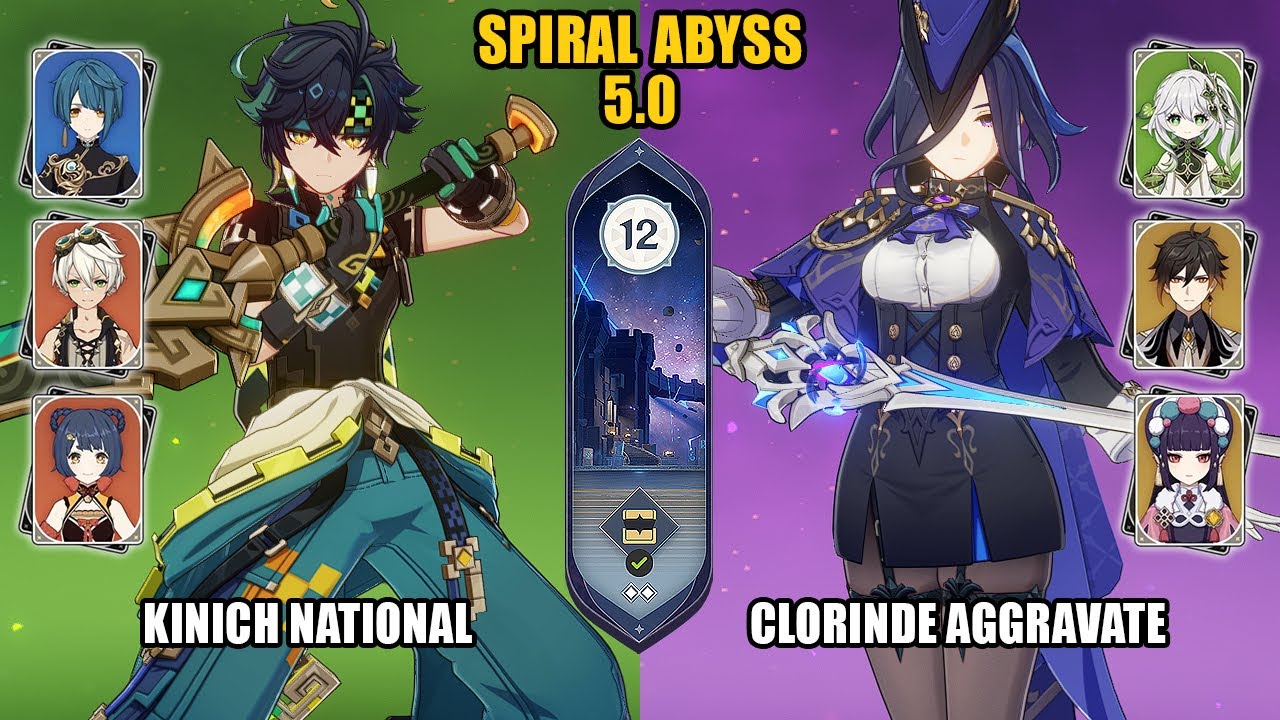 (F2P) Kinich National & Clorinde Aggravate | Spiral Abyss 5.0 - Floor 12 | Genshin Impact